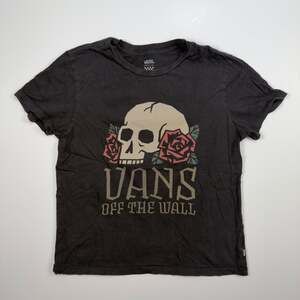 Vans Off The Wall Skull and Roses Graphic T-Shirt Black Medium